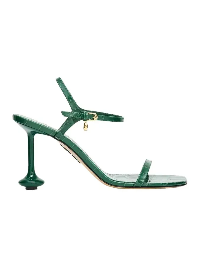 90mm Toy Croc-Embossed Leather Sandals 90mm Toy Croc-Embossed Leather Sandals