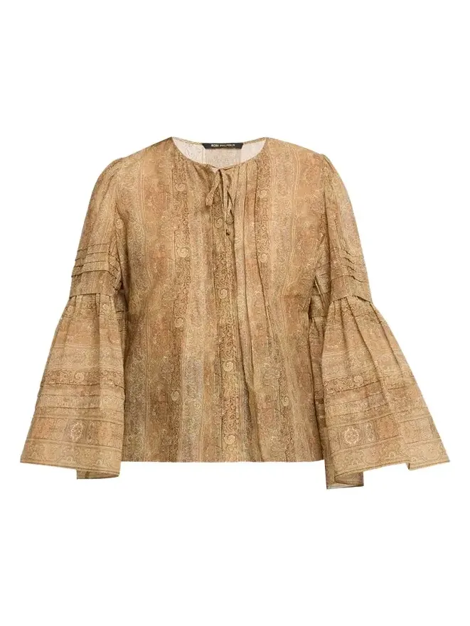 Joey Floral Flare-Sleeve Blouse Joey Floral Flare-Sleeve Blouse