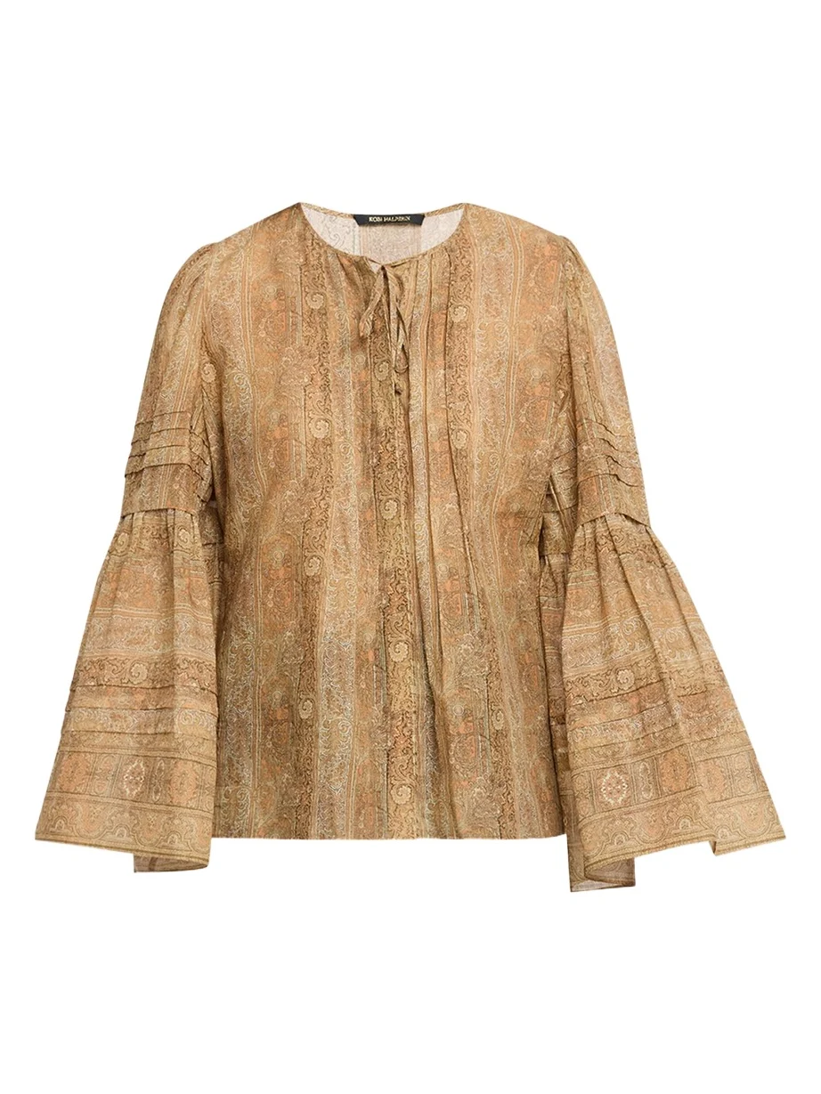 Joey Floral Flare-Sleeve Blouse