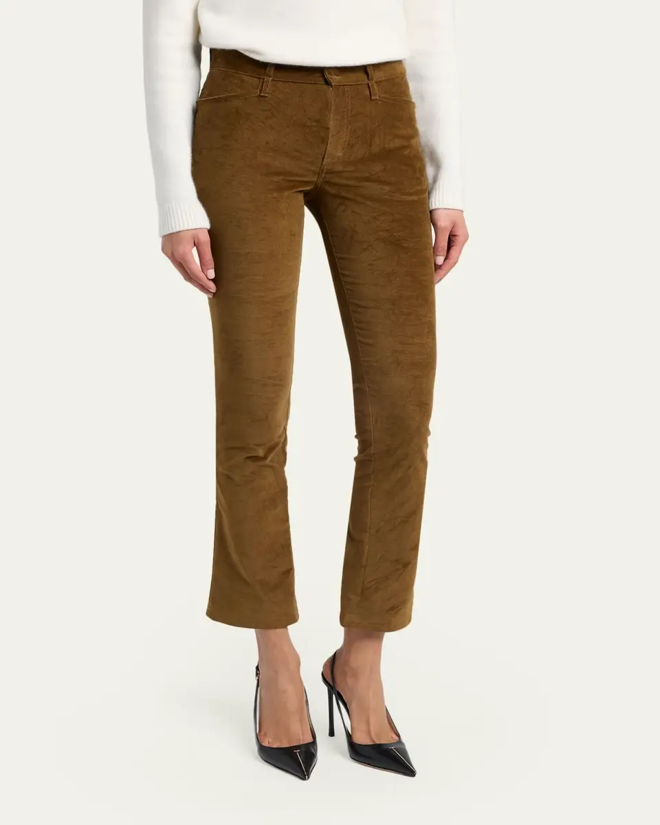 Tom Ford Velvet Slim-Leg Ankle Trousers | Thumbnail 4