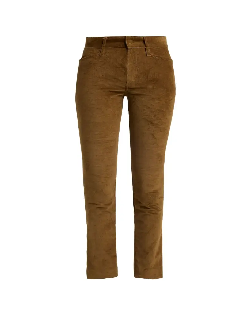 Tom Ford Velvet Slim-Leg Ankle Trousers | Image 1 Tom Ford Velvet Slim-Leg Ankle Trousers | Image 1