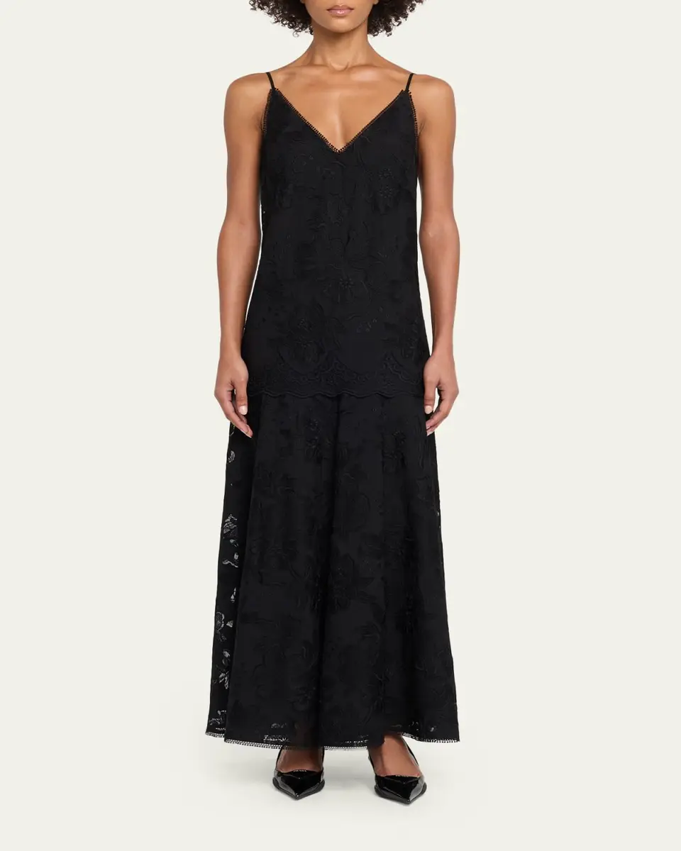 Kobi Halperin Robbie Embroidered Lace-Trim Maxi Dress | Thumbnail 2