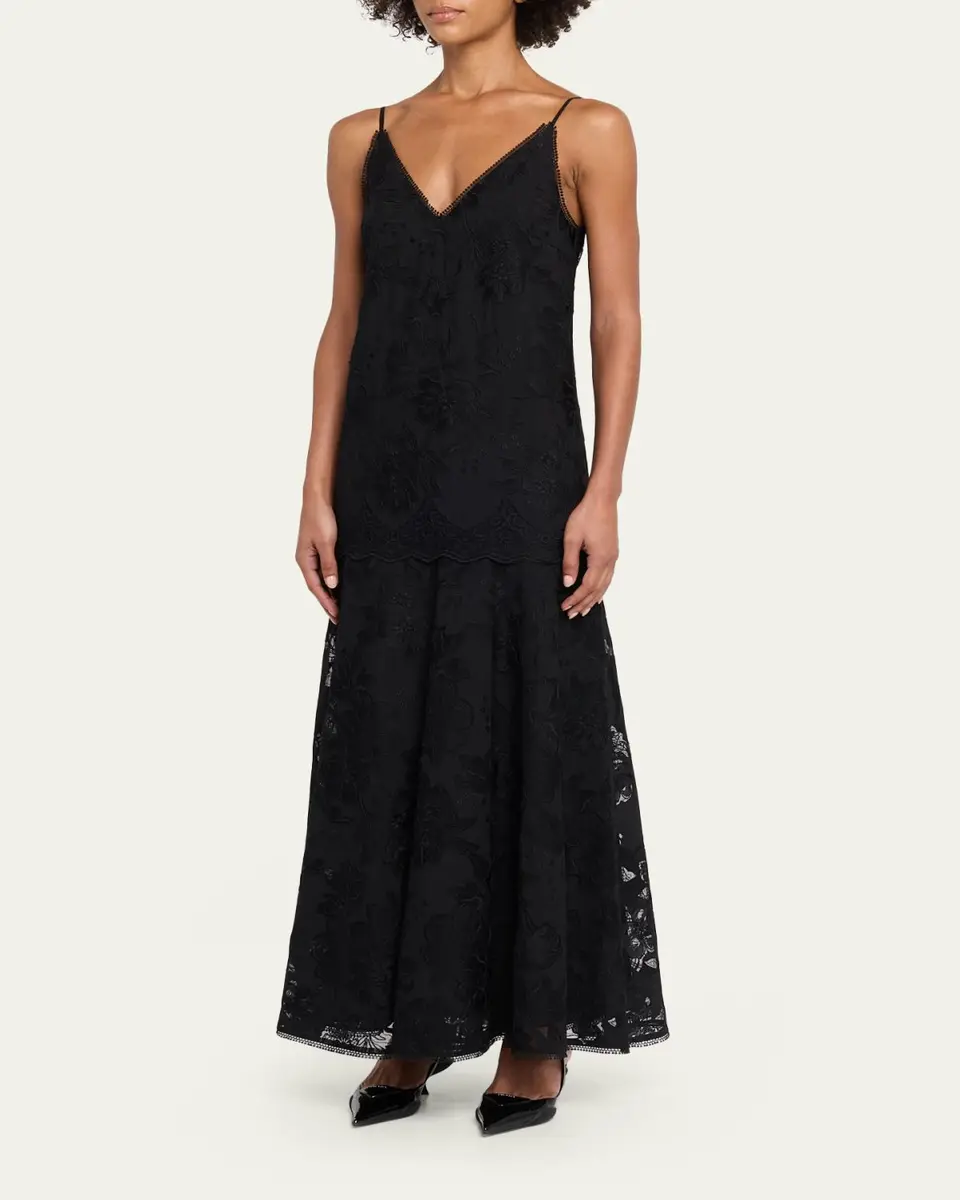 Kobi Halperin Robbie Embroidered Lace-Trim Maxi Dress | Thumbnail 4