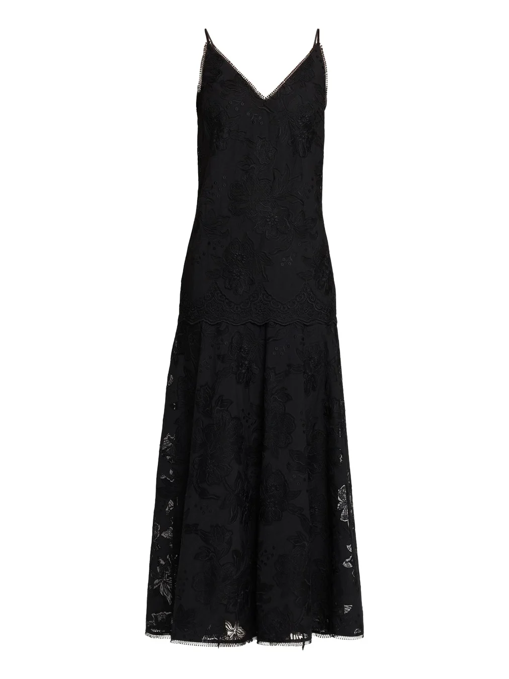 Robbie Embroidered Lace-Trim Maxi Dress Robbie Embroidered Lace-Trim Maxi Dress