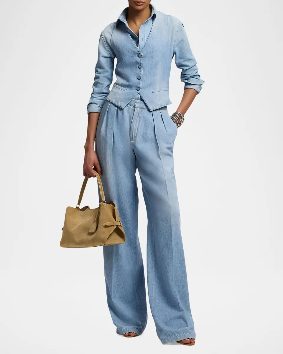 Ralph Lauren Collection Livie Cotton Denim Pants | Thumbnail 2 Ralph Lauren Collection Livie Cotton Denim Pants | Thumbnail 2