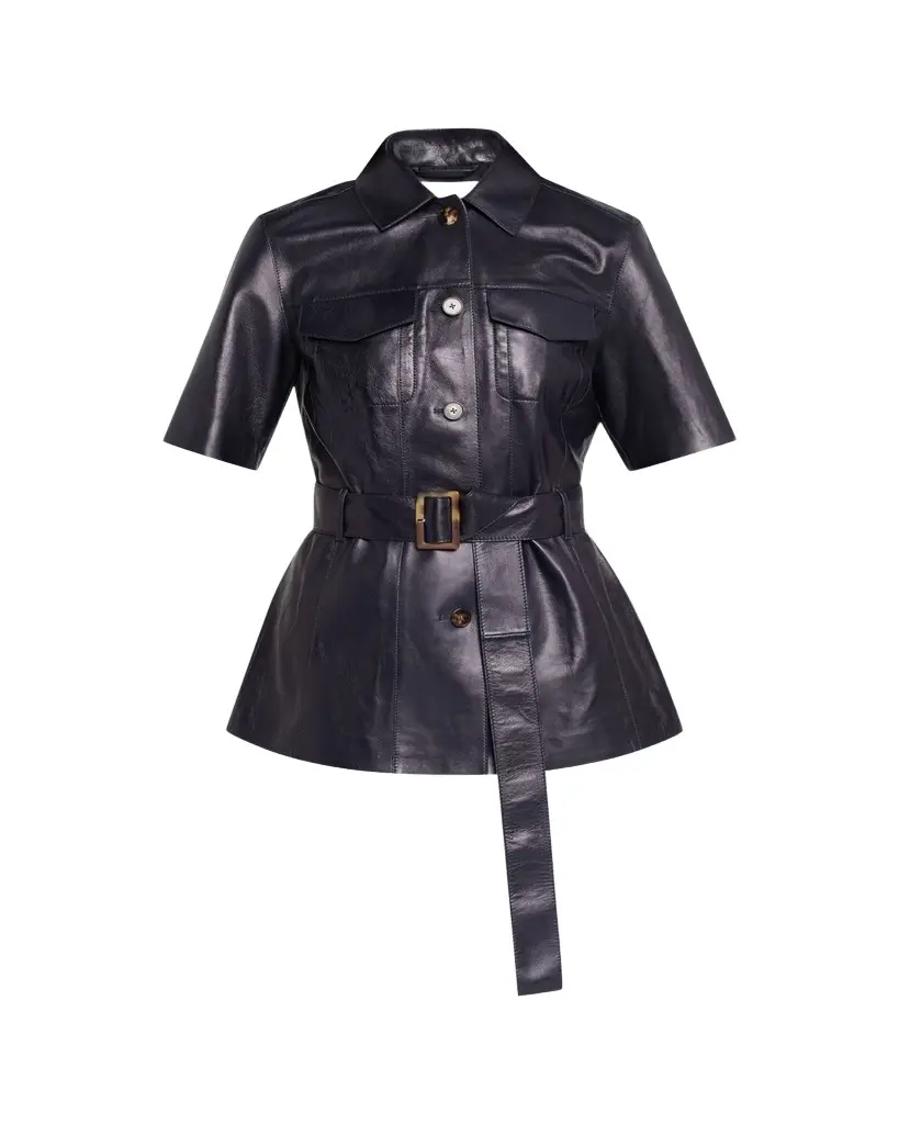 Lafayette 148 New York Belted Leather Jacket | Image 1 Lafayette 148 New York Belted Leather Jacket | Image 1