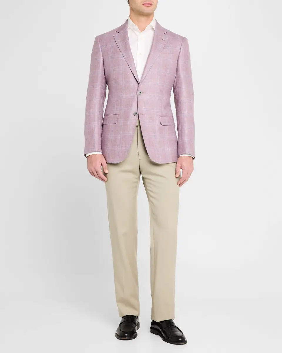 Emporio Armani Men's Textured Plaid Sport Coat | Thumbnail 2