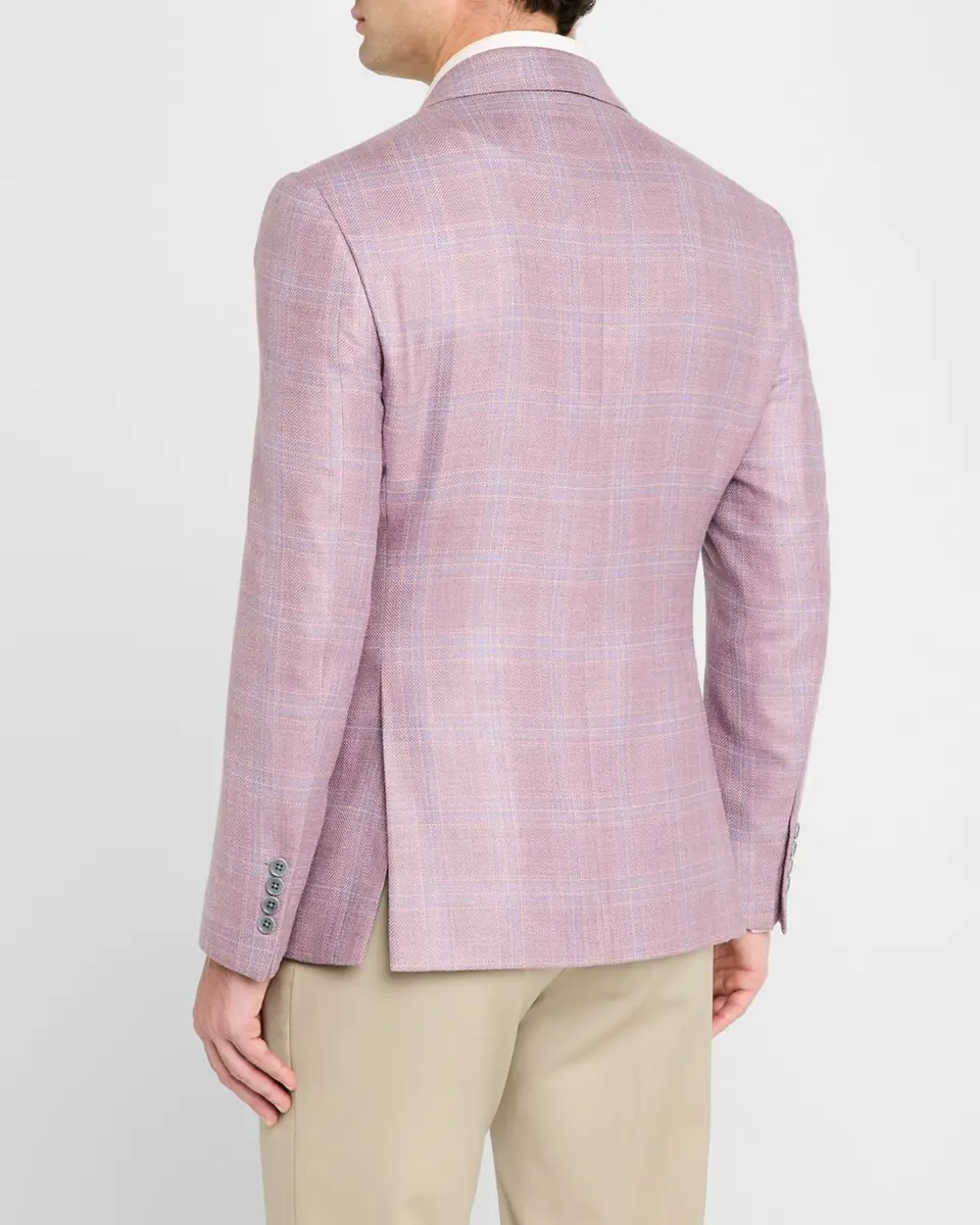Emporio Armani Men's Textured Plaid Sport Coat | Thumbnail 3