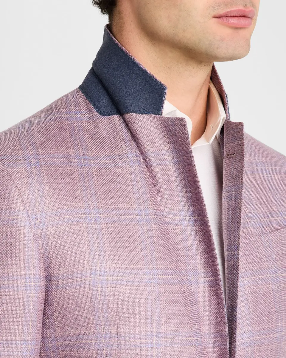 Emporio Armani Men's Textured Plaid Sport Coat | Thumbnail 7