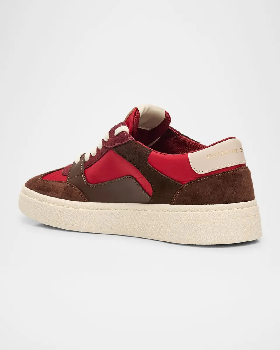 Giuseppe Zanotti Men's Textile and Leather Low-Top Sneakers | Thumbnail 2