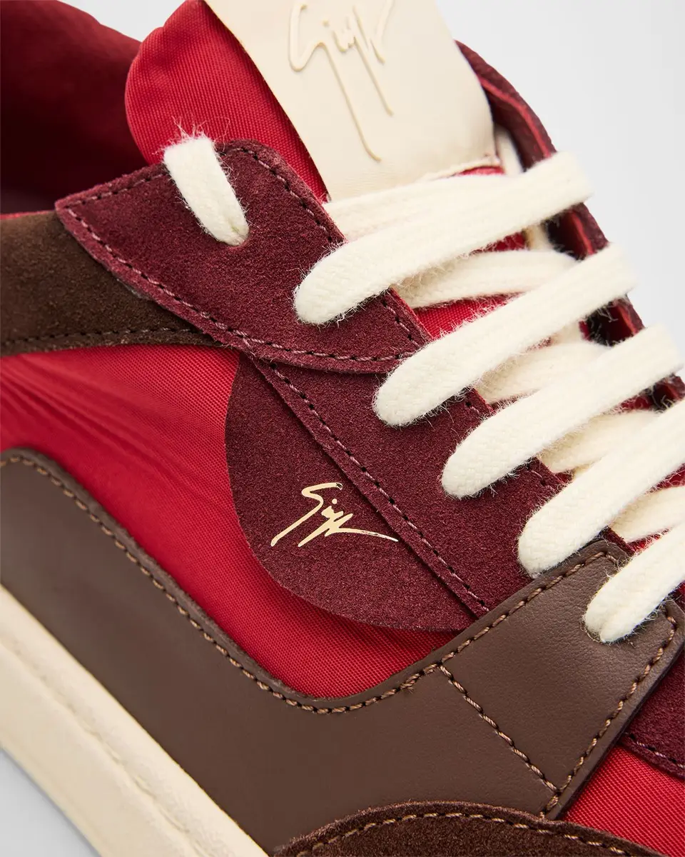 Giuseppe Zanotti Men's Textile and Leather Low-Top Sneakers | Thumbnail 3