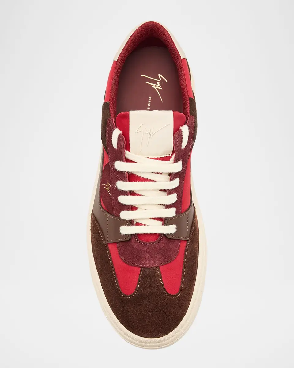 Giuseppe Zanotti Men's Textile and Leather Low-Top Sneakers | Thumbnail 4