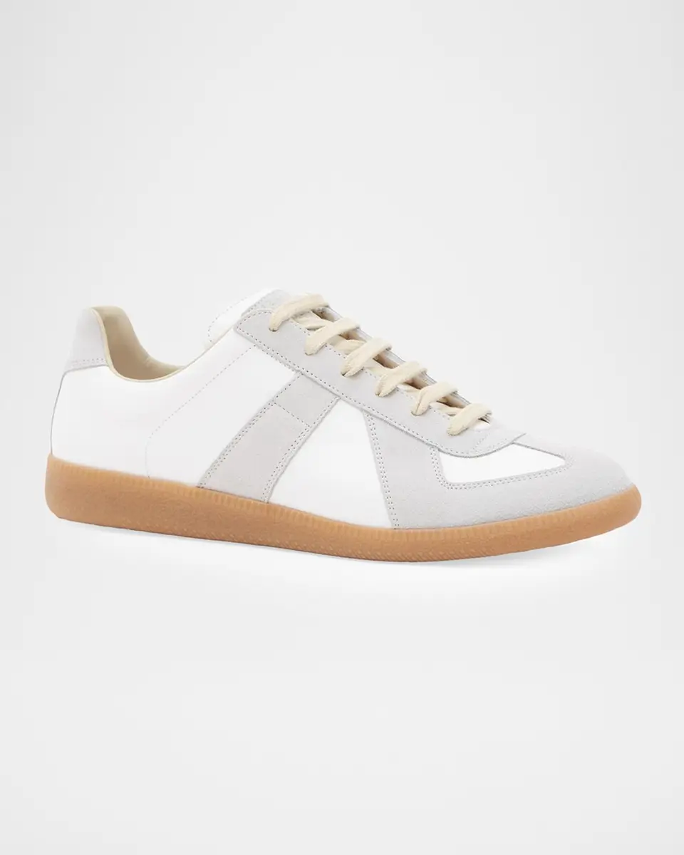Maison Margiela Men's Replica Leather Low-Top Sneakers | Thumbnail 2 Maison Margiela Men's Replica Leather Low-Top Sneakers | Thumbnail 2