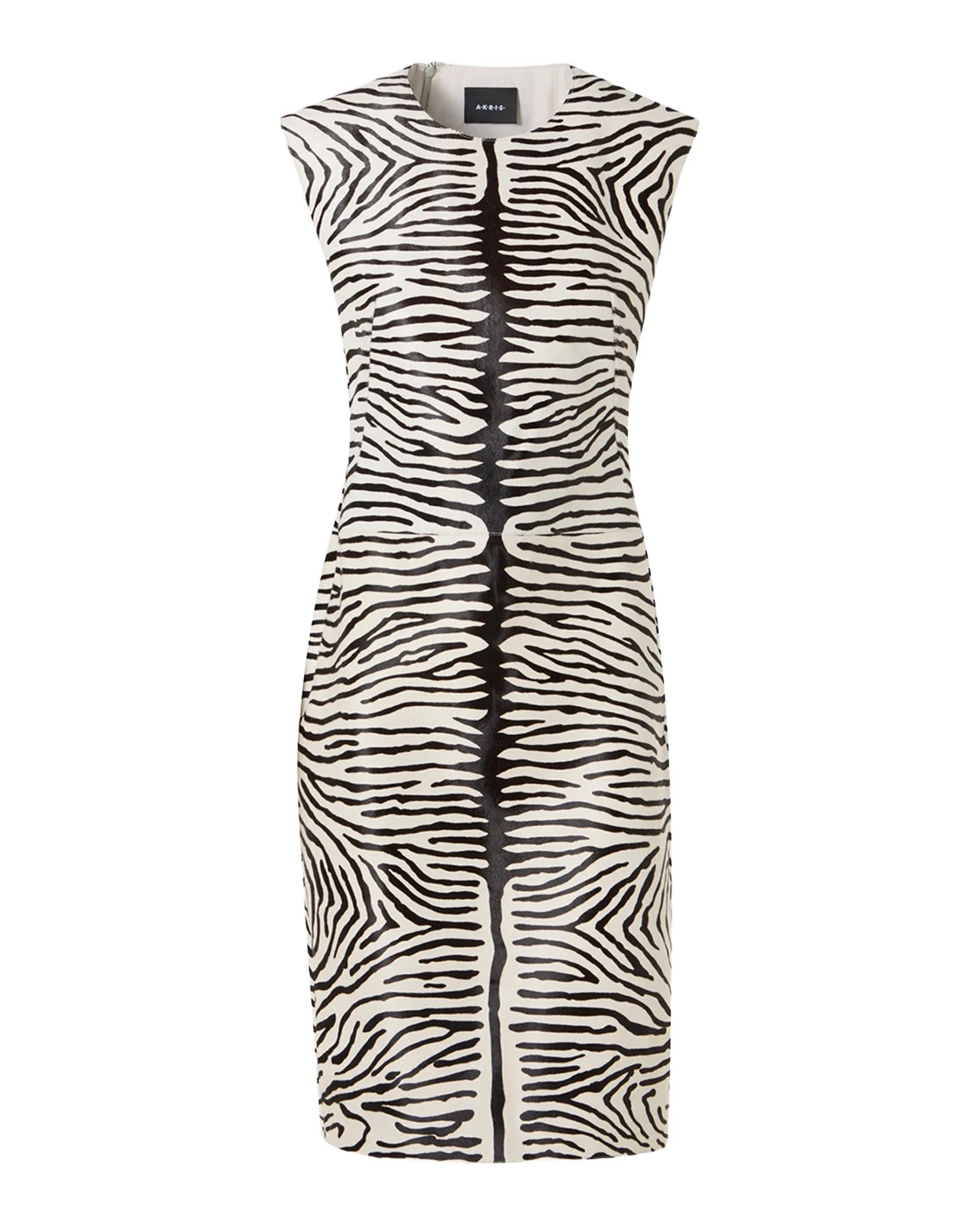 Zebra-Print Leather Sheath Dress Zebra-Print Leather Sheath Dress