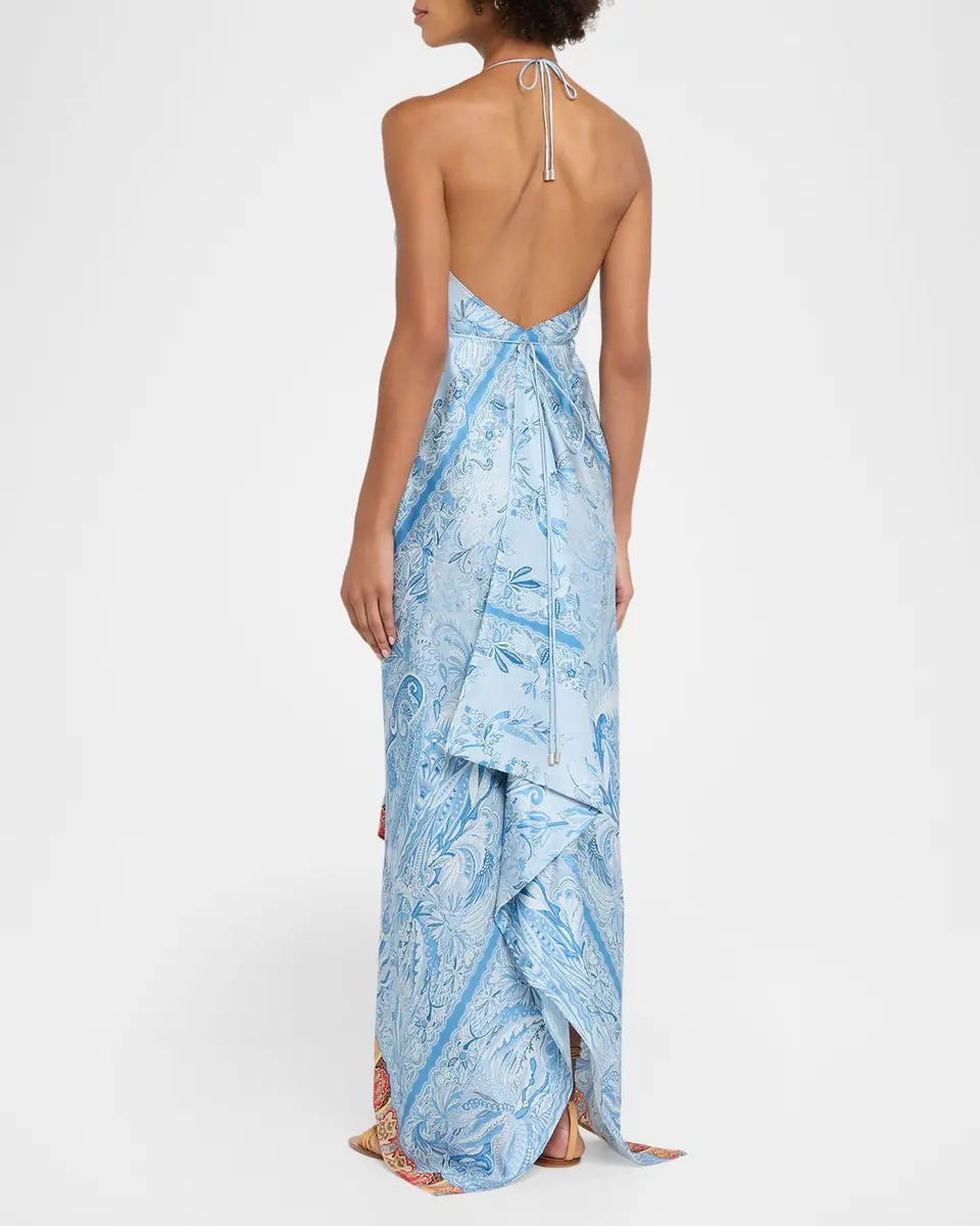 Etro Paisley Silk Asymmetric Maxi Dress Coverup | Thumbnail 3 Etro Paisley Silk Asymmetric Maxi Dress Coverup | Thumbnail 3