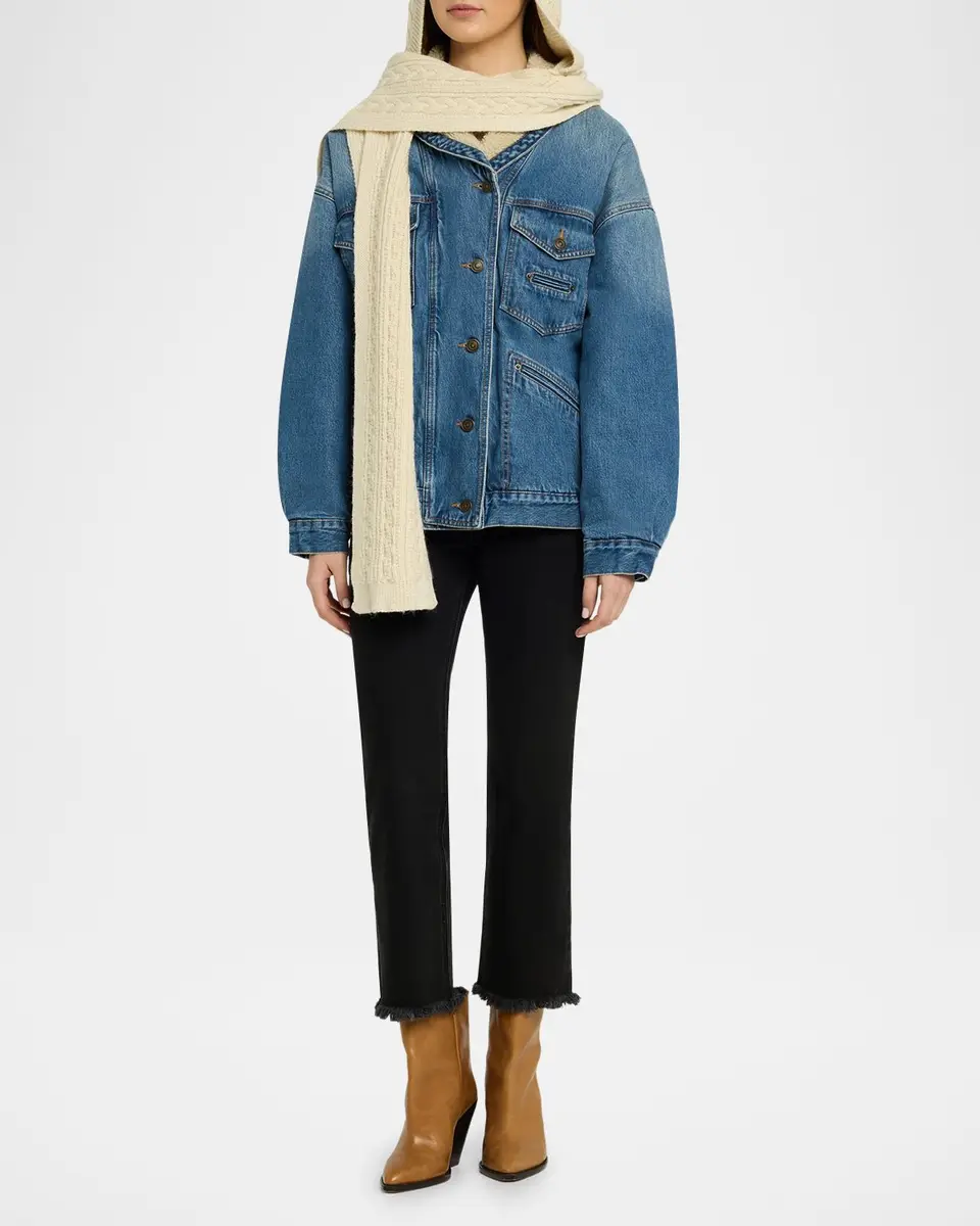 Isabel Marant Honorine Hooded Alpaca-Blend Cable-Knit Scarf | Thumbnail 2