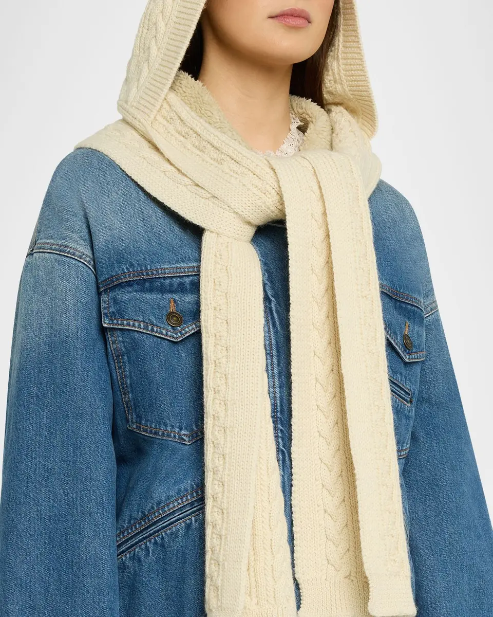 Isabel Marant Honorine Hooded Alpaca-Blend Cable-Knit Scarf | Thumbnail 3