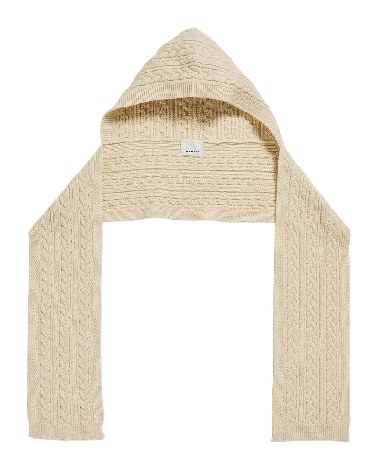 Honorine Hooded Alpaca-Blend Cable-Knit Scarf Honorine Hooded Alpaca-Blend Cable-Knit Scarf
