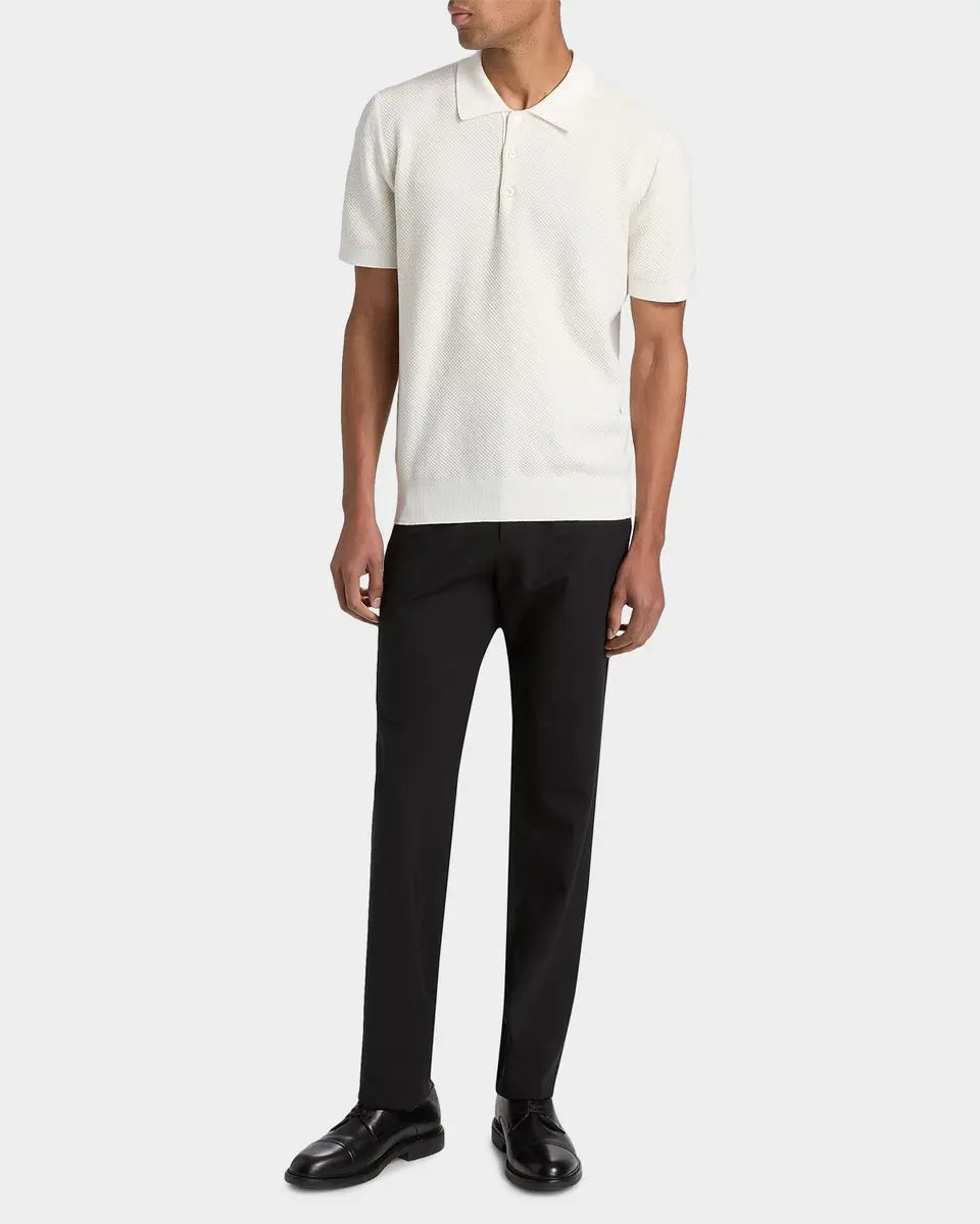 Canali Men's Piqué-Stitch Cotton Polo Shirt | Thumbnail 2 Canali Men's Piqué-Stitch Cotton Polo Shirt | Thumbnail 2