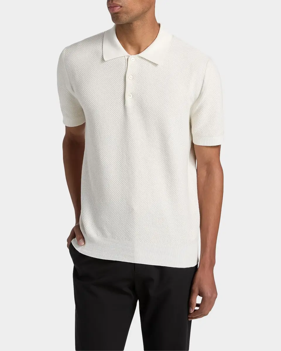 Canali Men's Piqué-Stitch Cotton Polo Shirt | Thumbnail 4 Canali Men's Piqué-Stitch Cotton Polo Shirt | Thumbnail 4