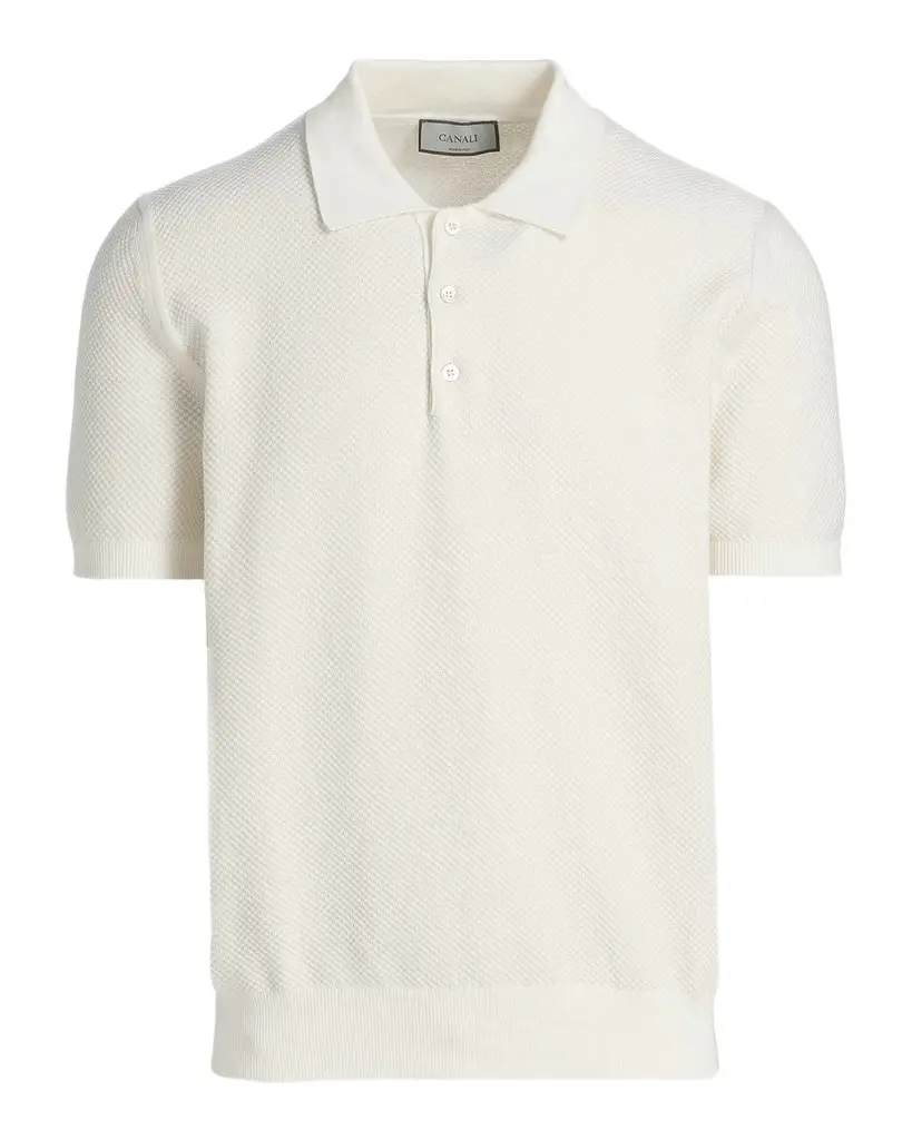 Men's Piqué-Stitch Cotton Polo Shirt