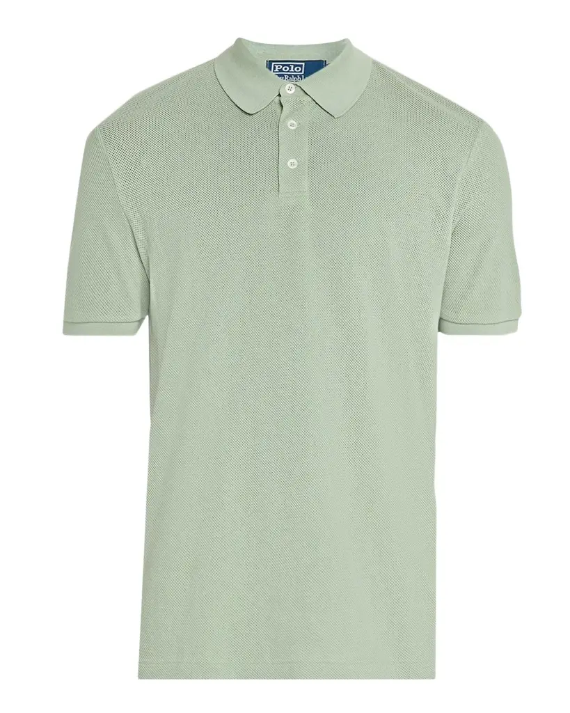 Polo Ralph Lauren Men's Pointelle Jersey Cotton Polo Shirt | Image 1 Polo Ralph Lauren Men's Pointelle Jersey Cotton Polo Shirt | Image 1