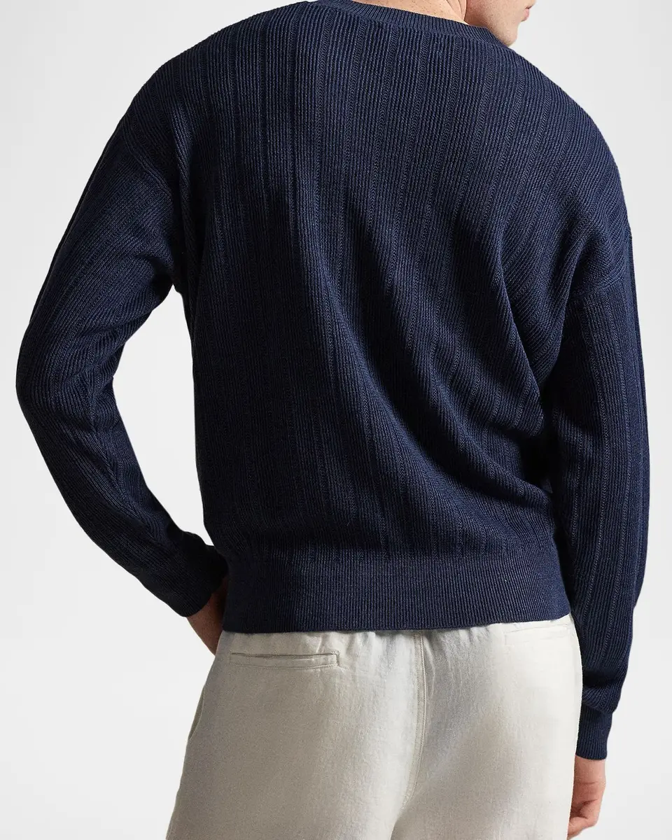 Polo Ralph Lauren Men's Relaxed Fit Textured Linen Sweater | Thumbnail 3 Polo Ralph Lauren Men's Relaxed Fit Textured Linen Sweater | Thumbnail 3
