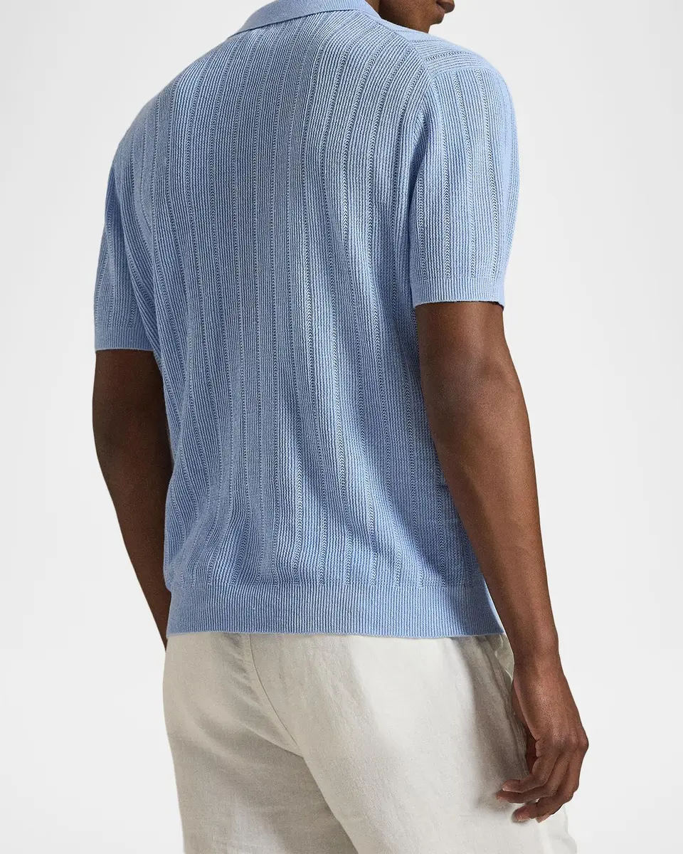 Polo Ralph Lauren Men's Linen Johnny-Collar Short-Sleeve Sweater | Thumbnail 3 Polo Ralph Lauren Men's Linen Johnny-Collar Short-Sleeve Sweater | Thumbnail 3