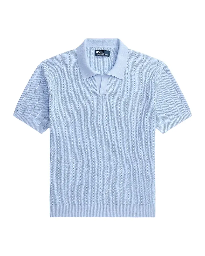 Polo Ralph Lauren Men's Linen Johnny-Collar Short-Sleeve Sweater | Image 1 Polo Ralph Lauren Men's Linen Johnny-Collar Short-Sleeve Sweater | Image 1