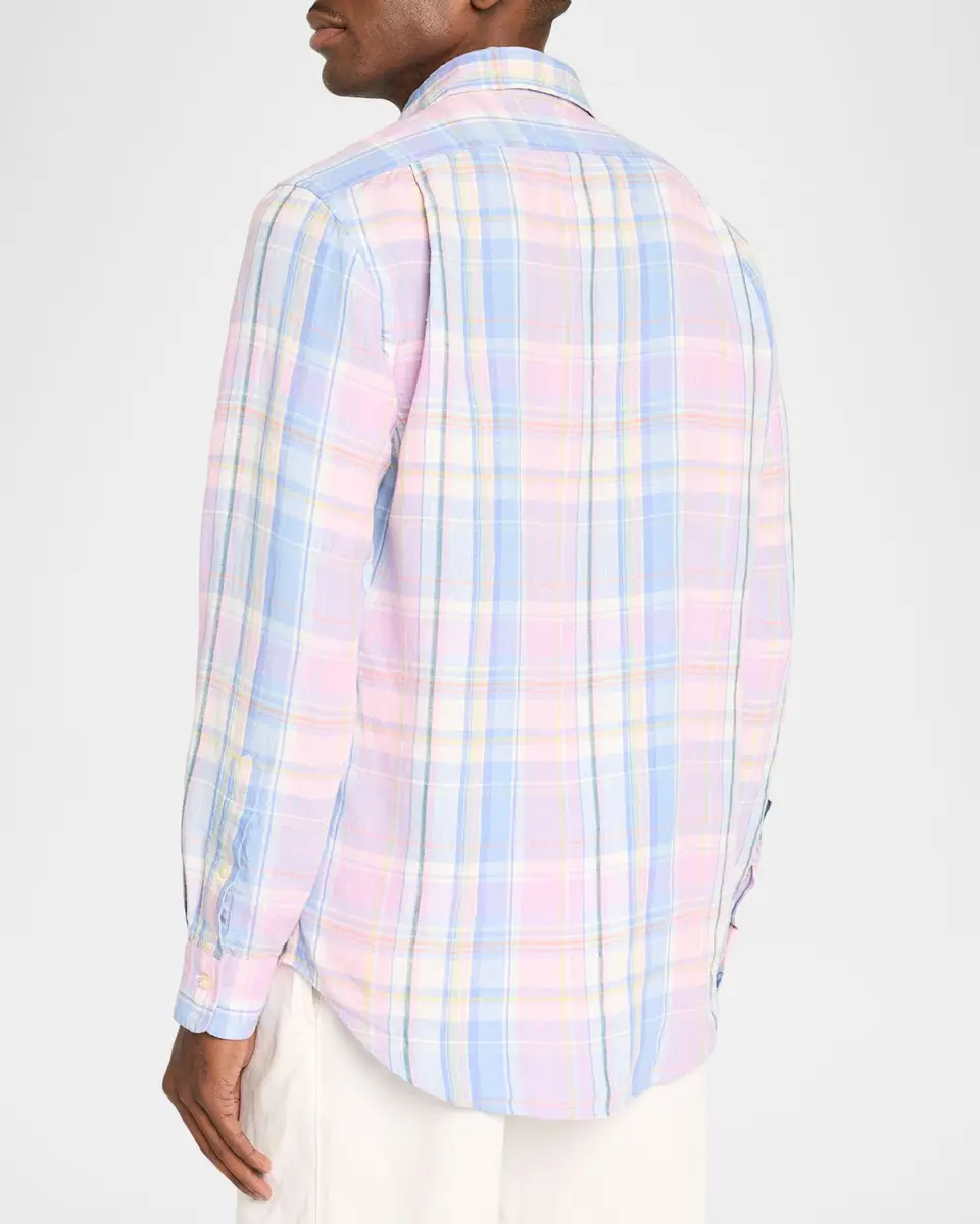 Polo Ralph Lauren Men's Multicolor Plaid Oxford Sport Shirt | Thumbnail 3 Polo Ralph Lauren Men's Multicolor Plaid Oxford Sport Shirt | Thumbnail 3
