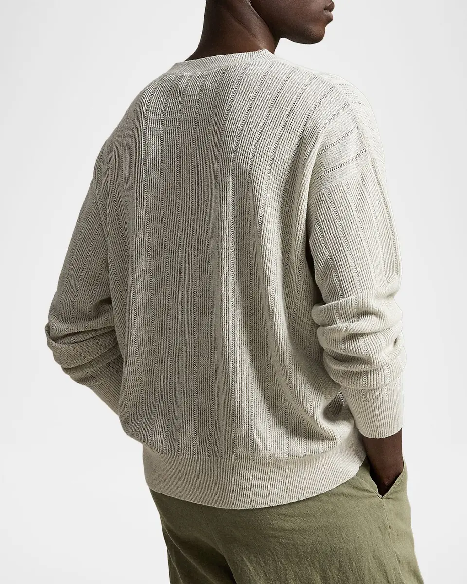 Polo Ralph Lauren Men's Relaxed Fit Textured Linen Crewneck Sweater | Thumbnail 3 Polo Ralph Lauren Men's Relaxed Fit Textured Linen Crewneck Sweater | Thumbnail 3
