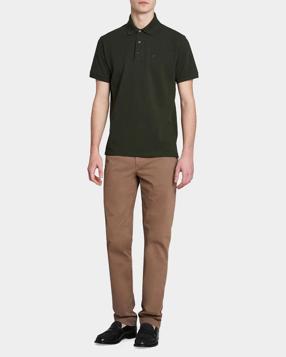 Etro Men's Cotton Embroidered-Pegasus Polo Shirt | Thumbnail 2 Etro Men's Cotton Embroidered-Pegasus Polo Shirt | Thumbnail 2