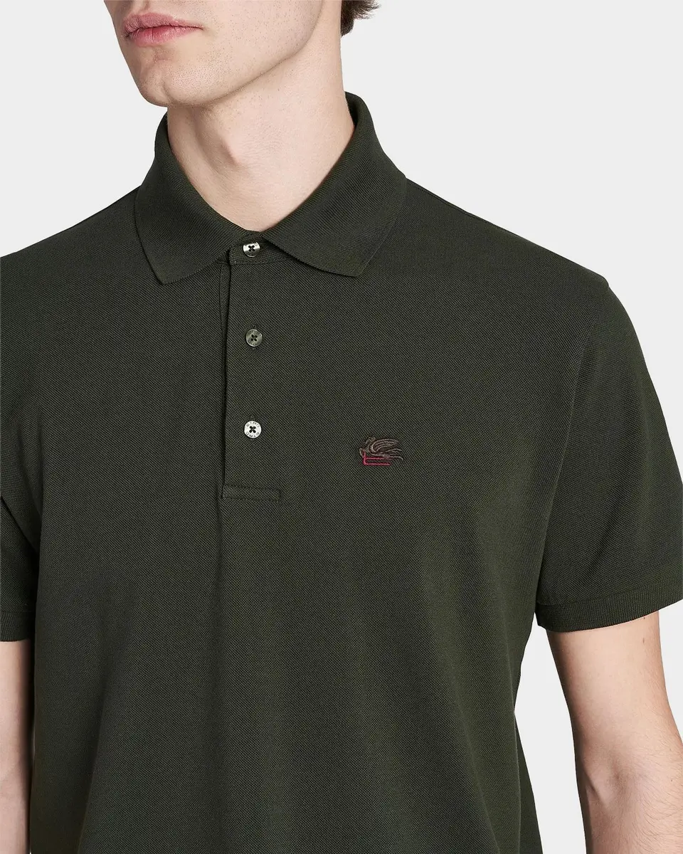 Etro Men's Cotton Embroidered-Pegasus Polo Shirt | Thumbnail 5 Etro Men's Cotton Embroidered-Pegasus Polo Shirt | Thumbnail 5