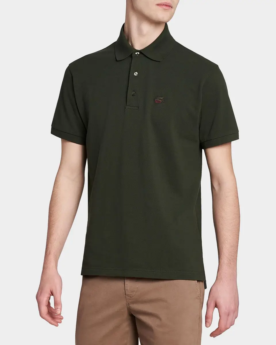 Etro Men's Cotton Embroidered-Pegasus Polo Shirt | Thumbnail 6 Etro Men's Cotton Embroidered-Pegasus Polo Shirt | Thumbnail 6