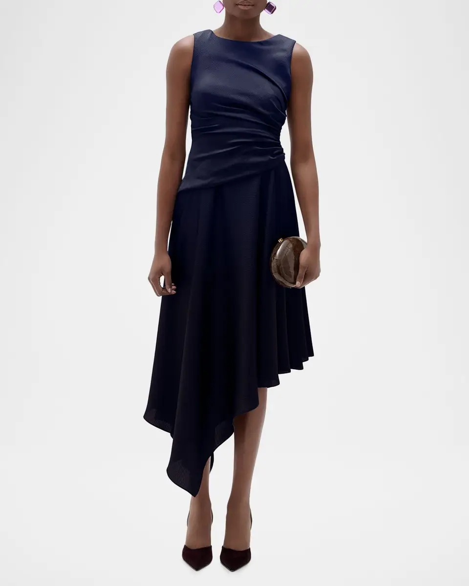 Amsale Asymmetric Sleeveless Midi Dress | Thumbnail 2 Amsale Asymmetric Sleeveless Midi Dress | Thumbnail 2