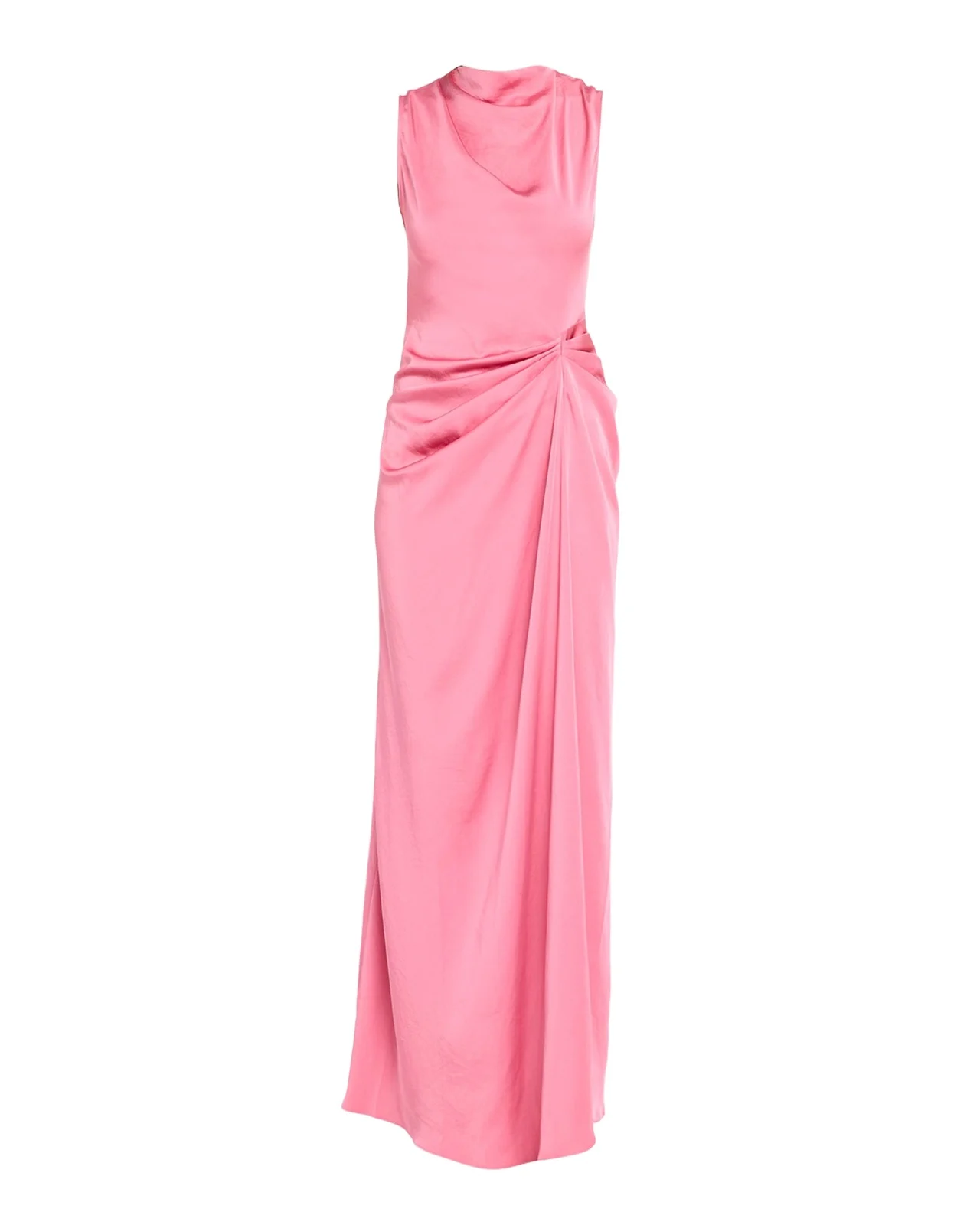 Lightweight Satin Long Ruched Dress Lightweight Satin Long Ruched Dress