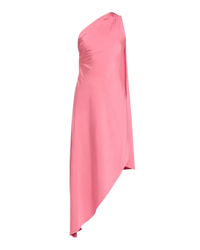 Lapointe Satin One-Shoulder Midi Dress | Image 1 Lapointe Satin One-Shoulder Midi Dress | Image 1