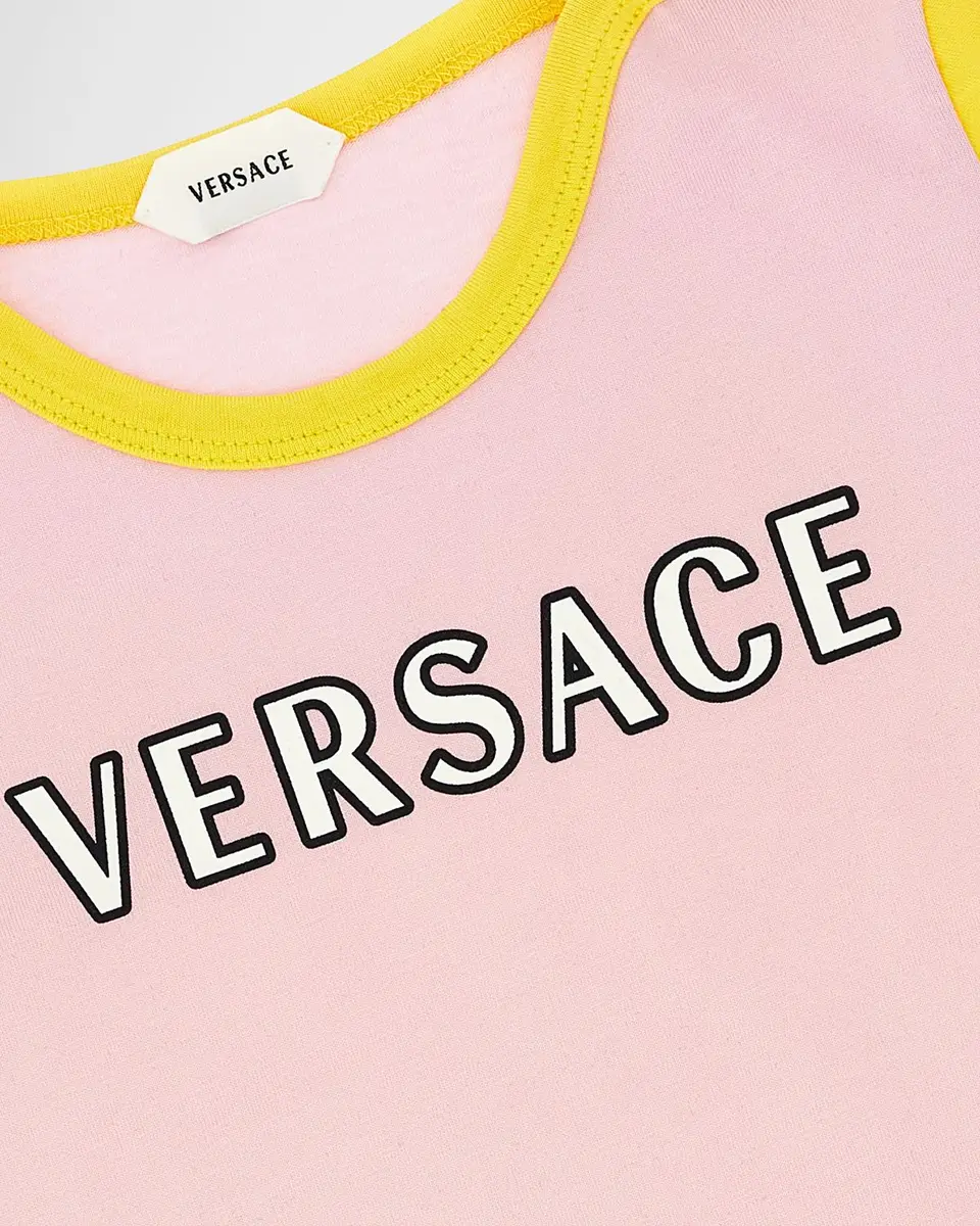 Versace Girl's Logo-Print Cotton Jersey T-Shirt | Thumbnail 3