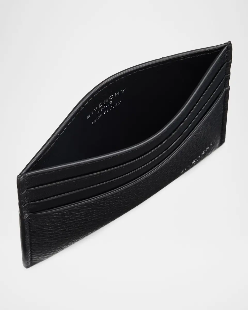 Givenchy Men's Leather Foiled-Logo Card Holder | Thumbnail 3 Givenchy Men's Leather Foiled-Logo Card Holder | Thumbnail 3