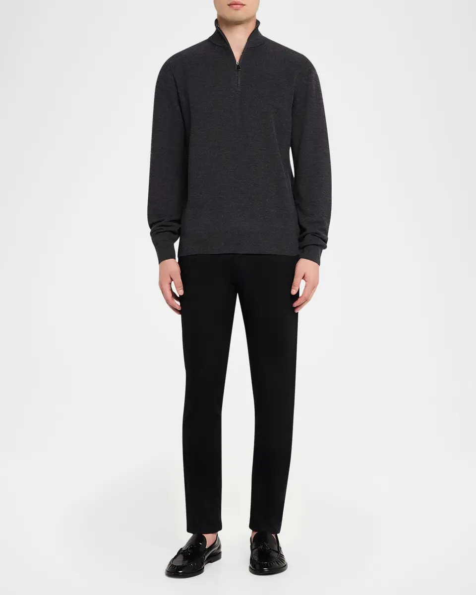 Ralph Lauren Purple Label Men's Piqué-Knit Wool Quarter-Zip Sweater | Thumbnail 2 Ralph Lauren Purple Label Men's Piqué-Knit Wool Quarter-Zip Sweater | Thumbnail 2