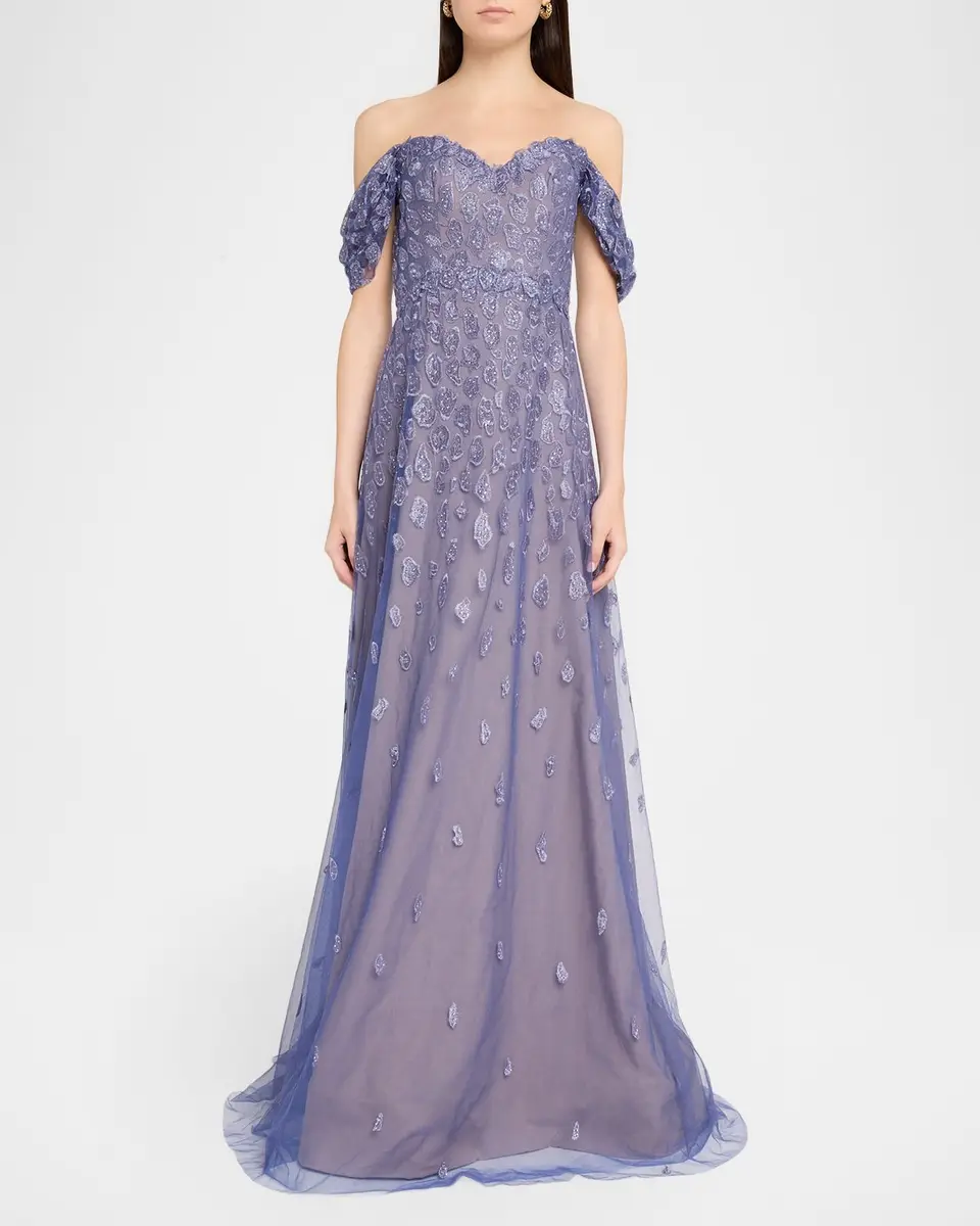 Rene Ruiz Collection Off-Shoulder Embroidered Sweetheart Gown | Thumbnail 2 Rene Ruiz Collection Off-Shoulder Embroidered Sweetheart Gown | Thumbnail 2