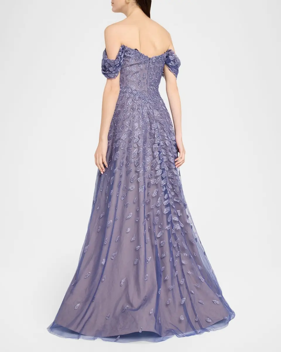 Rene Ruiz Collection Off-Shoulder Embroidered Sweetheart Gown | Thumbnail 3 Rene Ruiz Collection Off-Shoulder Embroidered Sweetheart Gown | Thumbnail 3