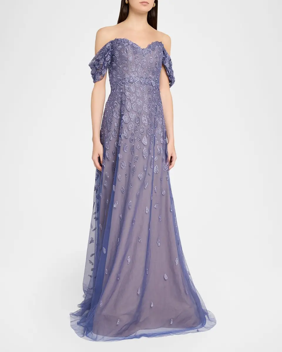 Rene Ruiz Collection Off-Shoulder Embroidered Sweetheart Gown | Thumbnail 4 Rene Ruiz Collection Off-Shoulder Embroidered Sweetheart Gown | Thumbnail 4