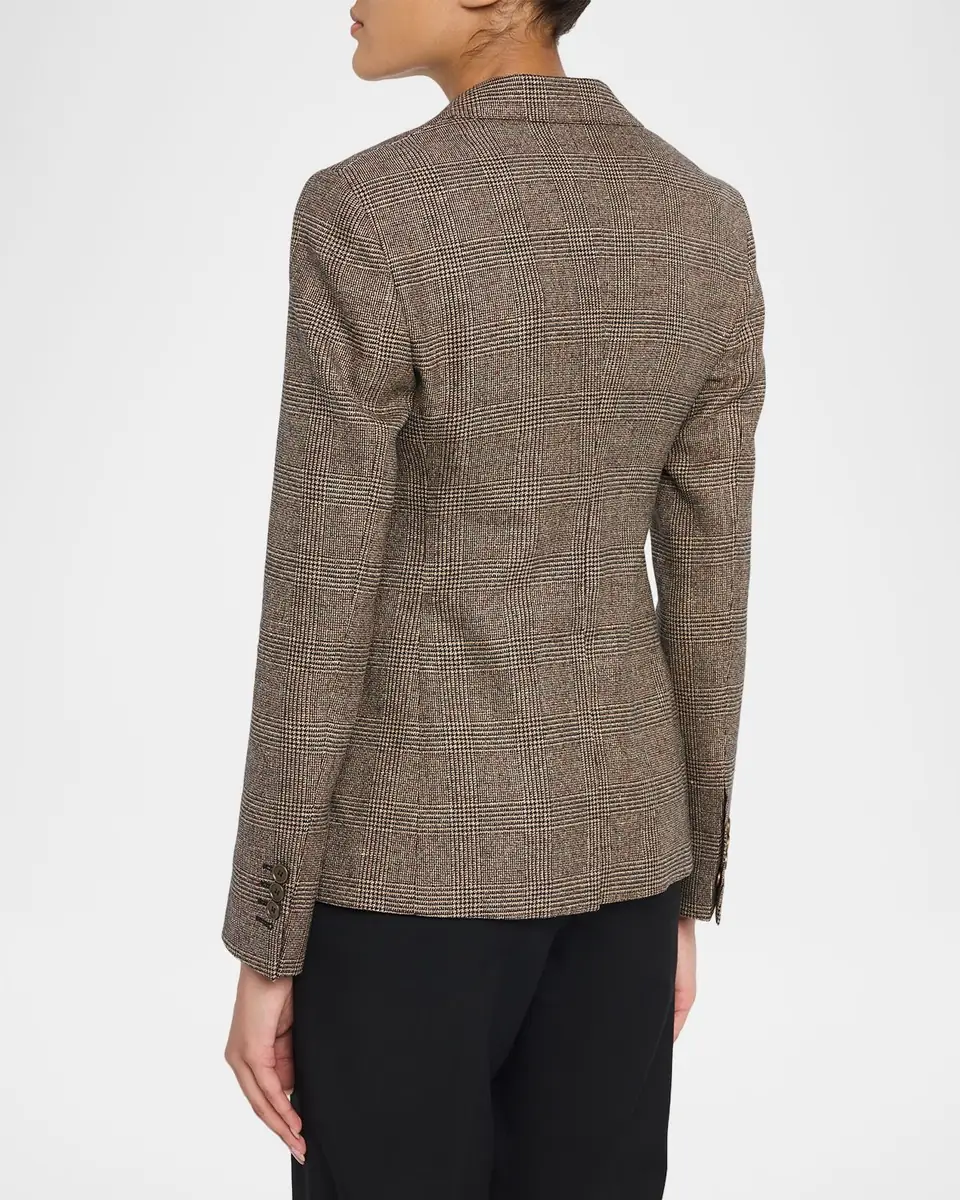 Burberry Prince of Wales Check Wool-Linen Single-Breasted Jacket | Thumbnail 2 Burberry Prince of Wales Check Wool-Linen Single-Breasted Jacket | Thumbnail 2