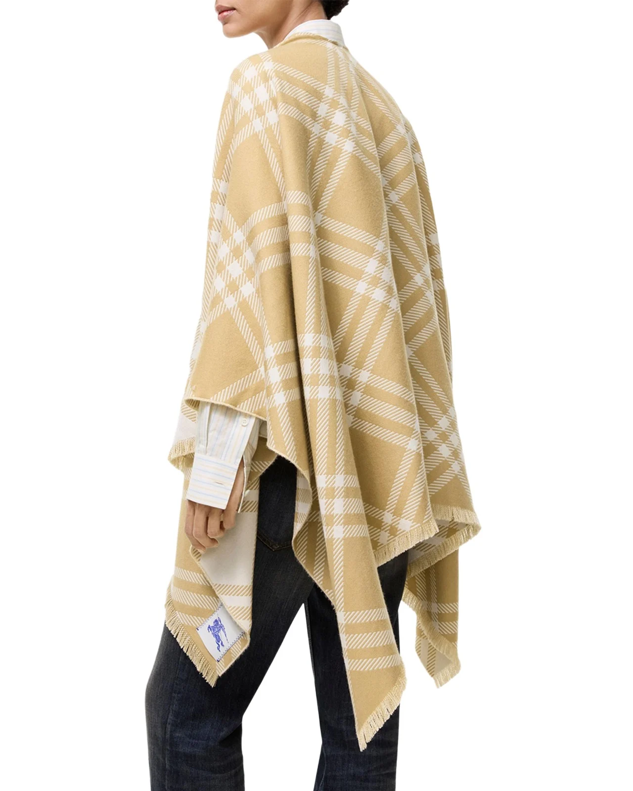 Check Wool Silk Cashmere Cape Check Wool Silk Cashmere Cape
