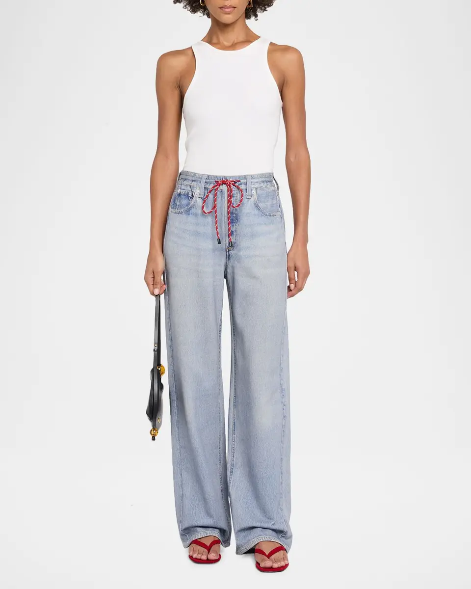 rag & bone rb Miramar Terry Drawstring Wide-Leg Jeans | Thumbnail 2 rag & bone rb Miramar Terry Drawstring Wide-Leg Jeans | Thumbnail 2