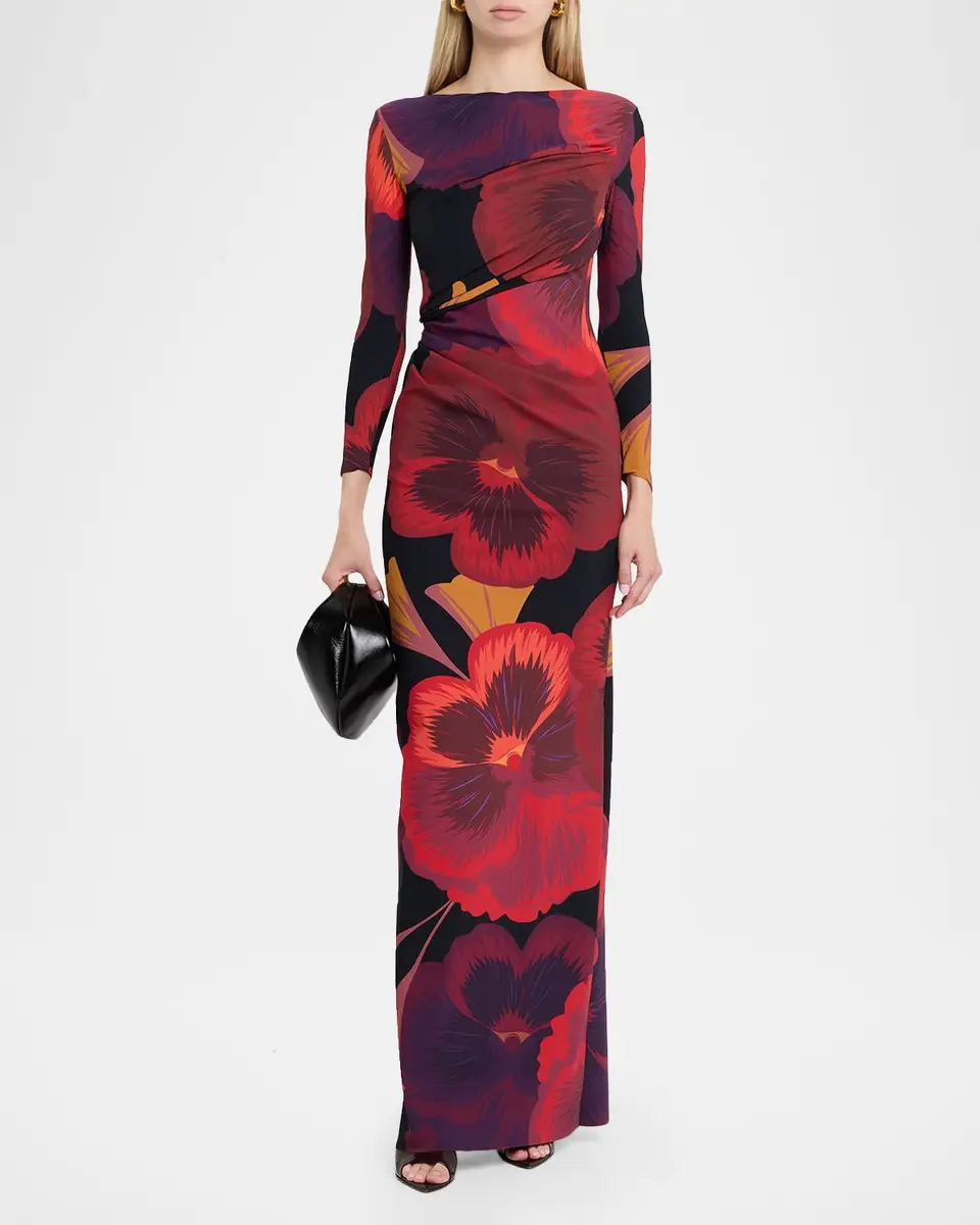Chiara Boni La Petite Robe Soleo Floral-Print Column Gown | Thumbnail 2 Chiara Boni La Petite Robe Soleo Floral-Print Column Gown | Thumbnail 2
