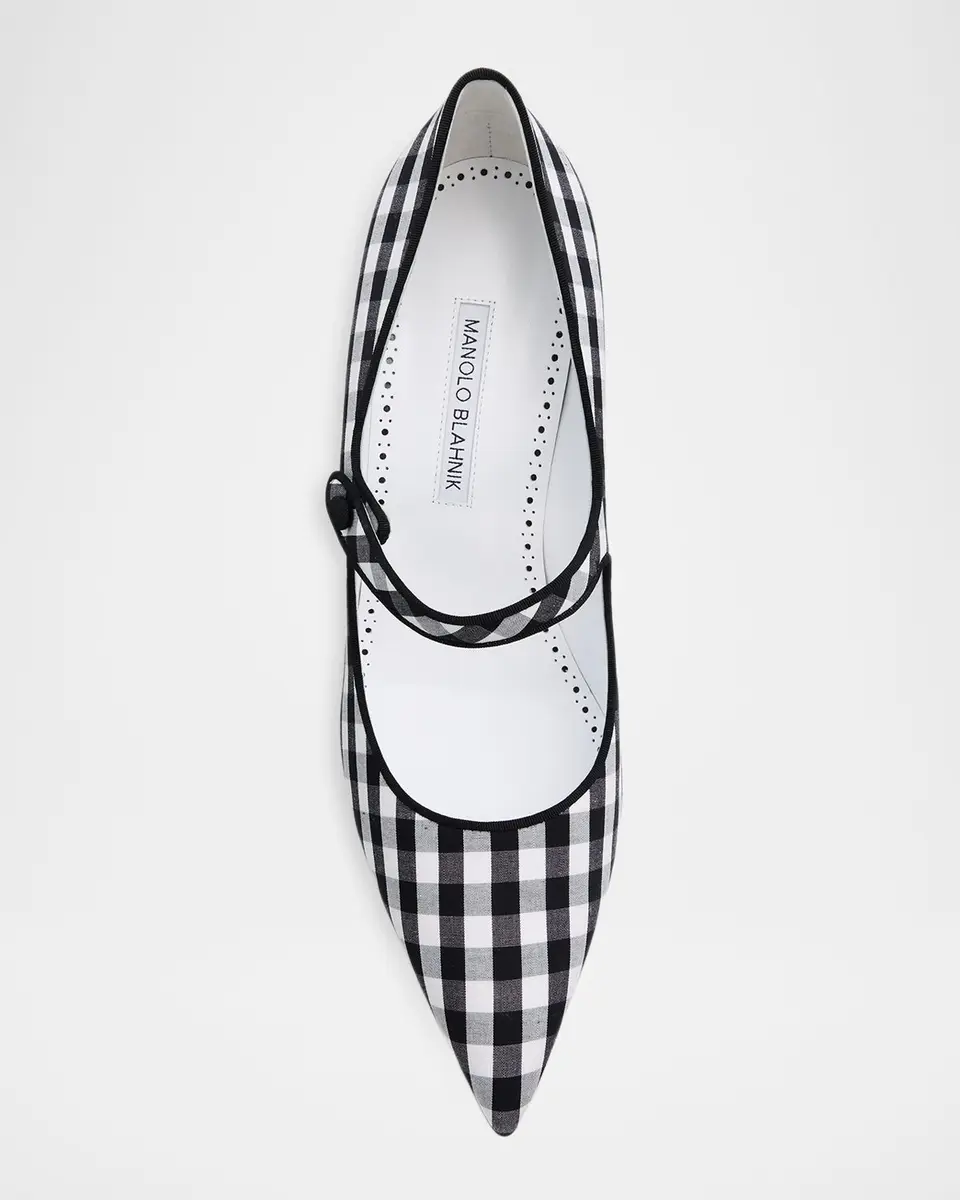 Manolo Blahnik 90mm Camparinew Gingham Mary Jane Pumps | Thumbnail 6
