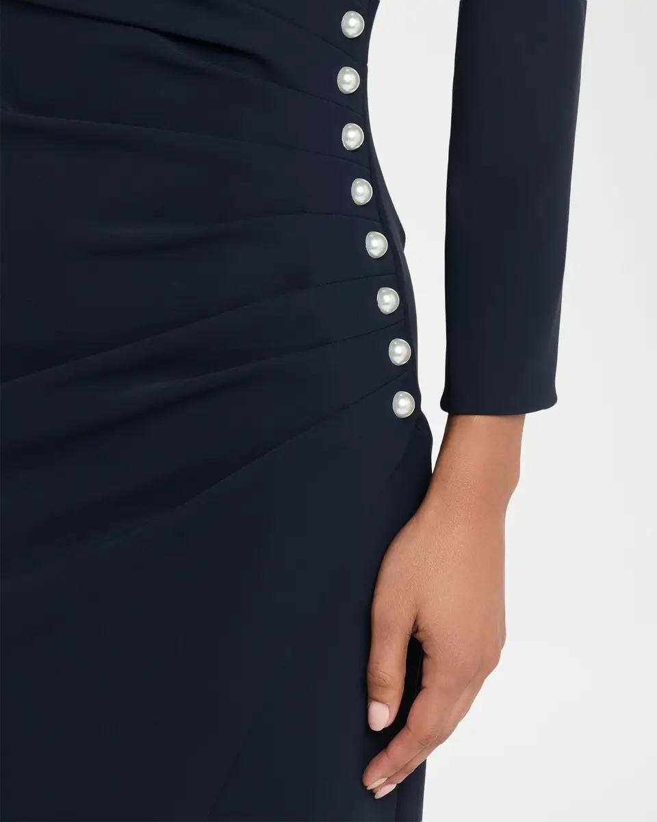 Chiara Boni La Petite Robe Wiesa Faux Pearl-Embellished Column Gown | Thumbnail 5