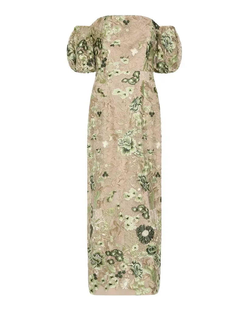 Milly Nene Embroidered Off-Shoulder Maxi Dress | Image 1 Milly Nene Embroidered Off-Shoulder Maxi Dress | Image 1